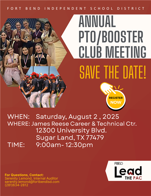 2025 PTO/Booster Club Meeting Save the Date- 8/2/2025